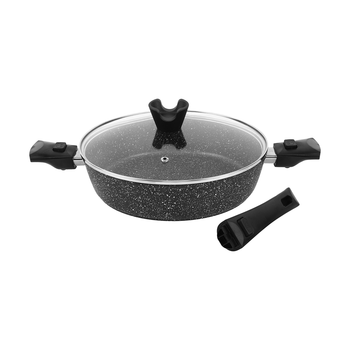 NERO LIDDED LOW CASSEROLE 28CM