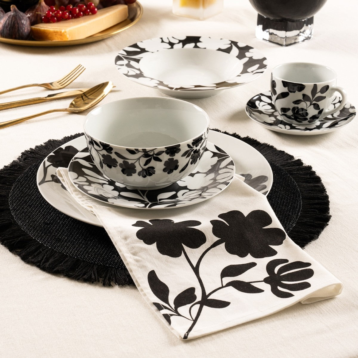 CLOVER DINNER SET 36PCS BLACK