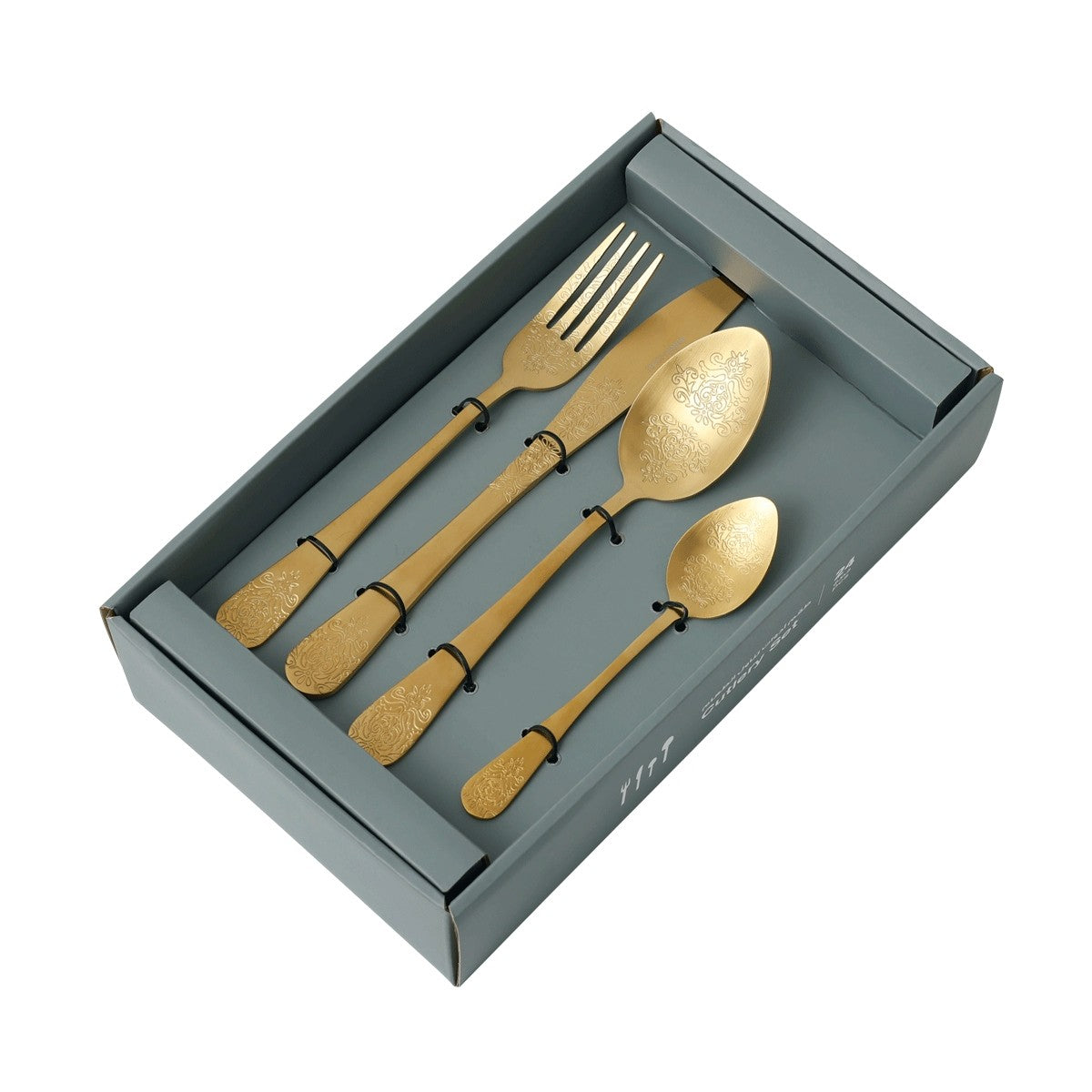 DAMASK STAINLESS STEEL CUTLERY SET 24PCS GOLD