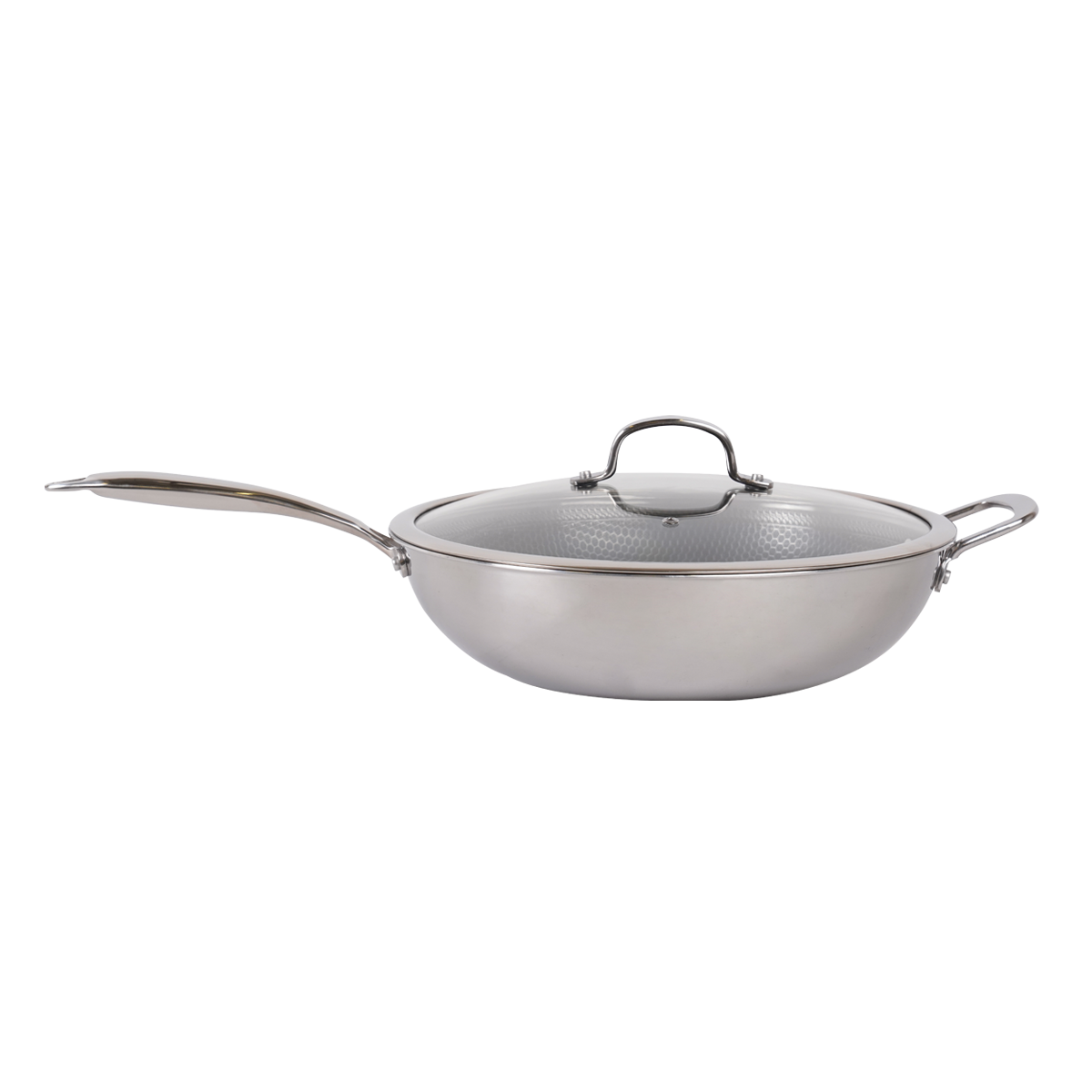 HONEY LIDDED WOK SILVER D32 CM
