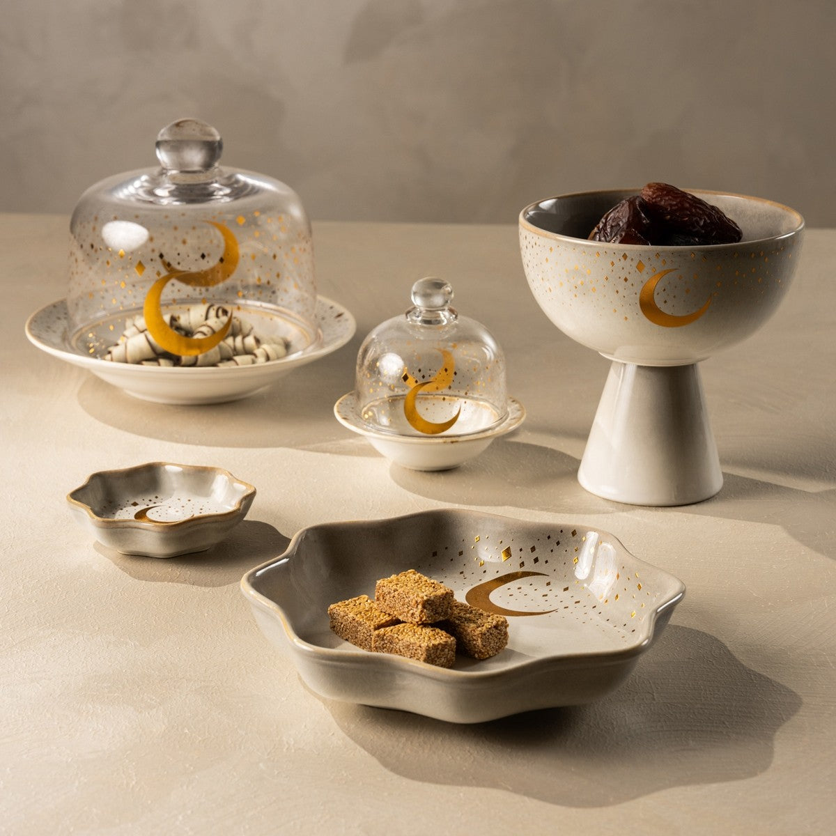 BARAKAH FOOTED BOWL GREY 15.5X15.5X15.5 CM