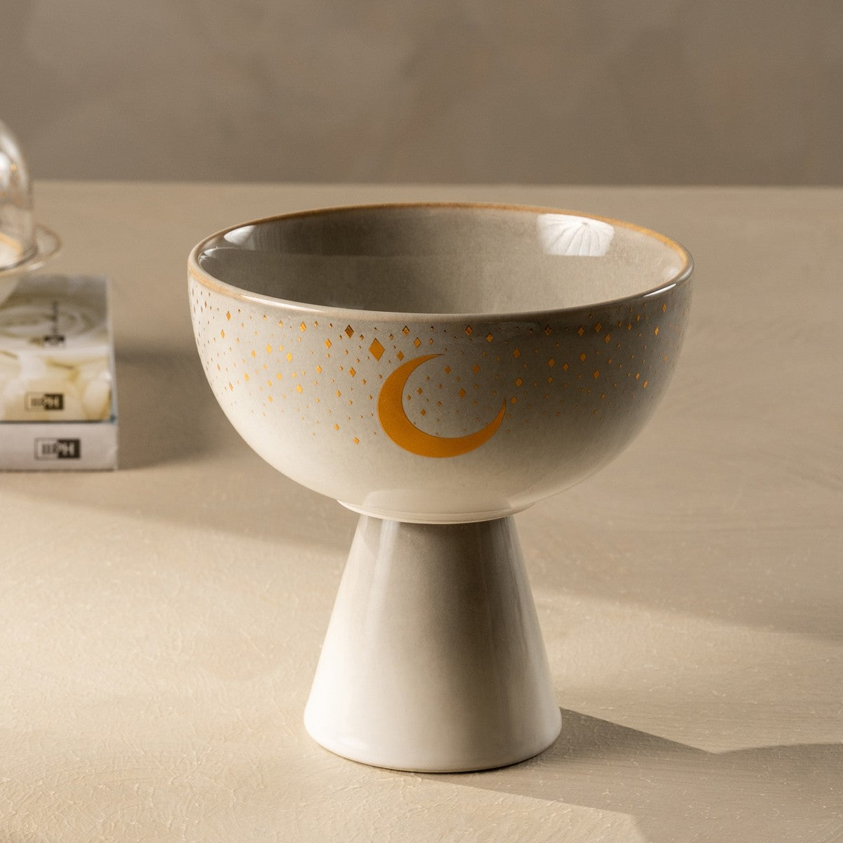 BARAKAH FOOTED BOWL GREY 15.5X15.5X15.5 CM