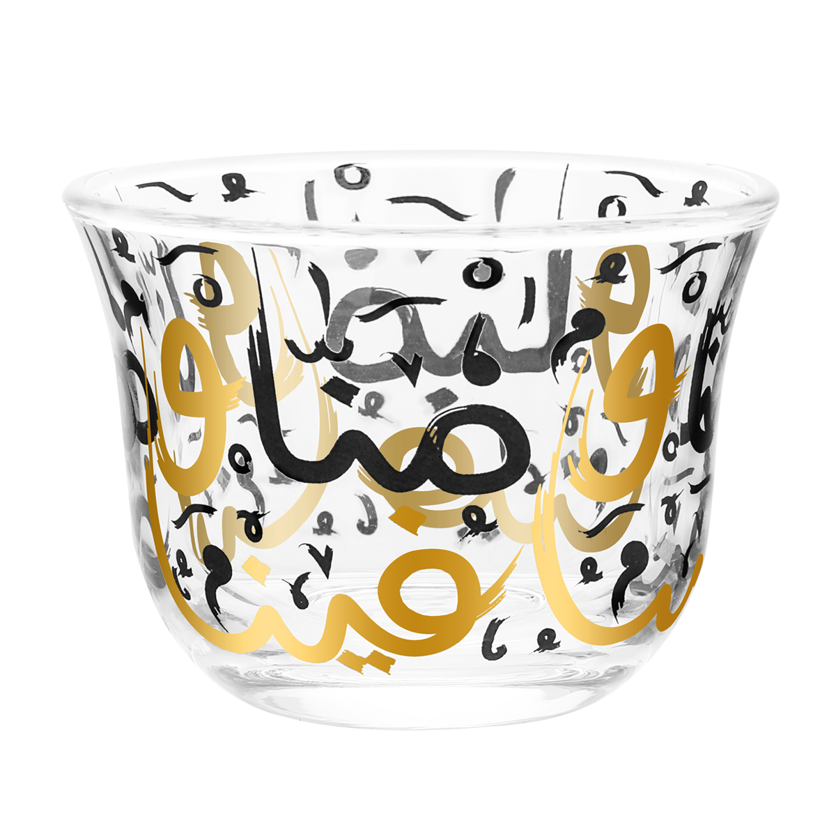 MENNA GAHWA CUP GLASS BLACK 6.5X4.5 CM