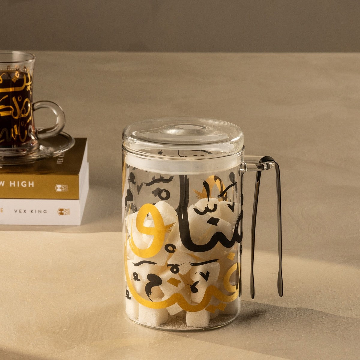 NASIK GLASS ICE BUCKET GOLD 9X14.5 CM