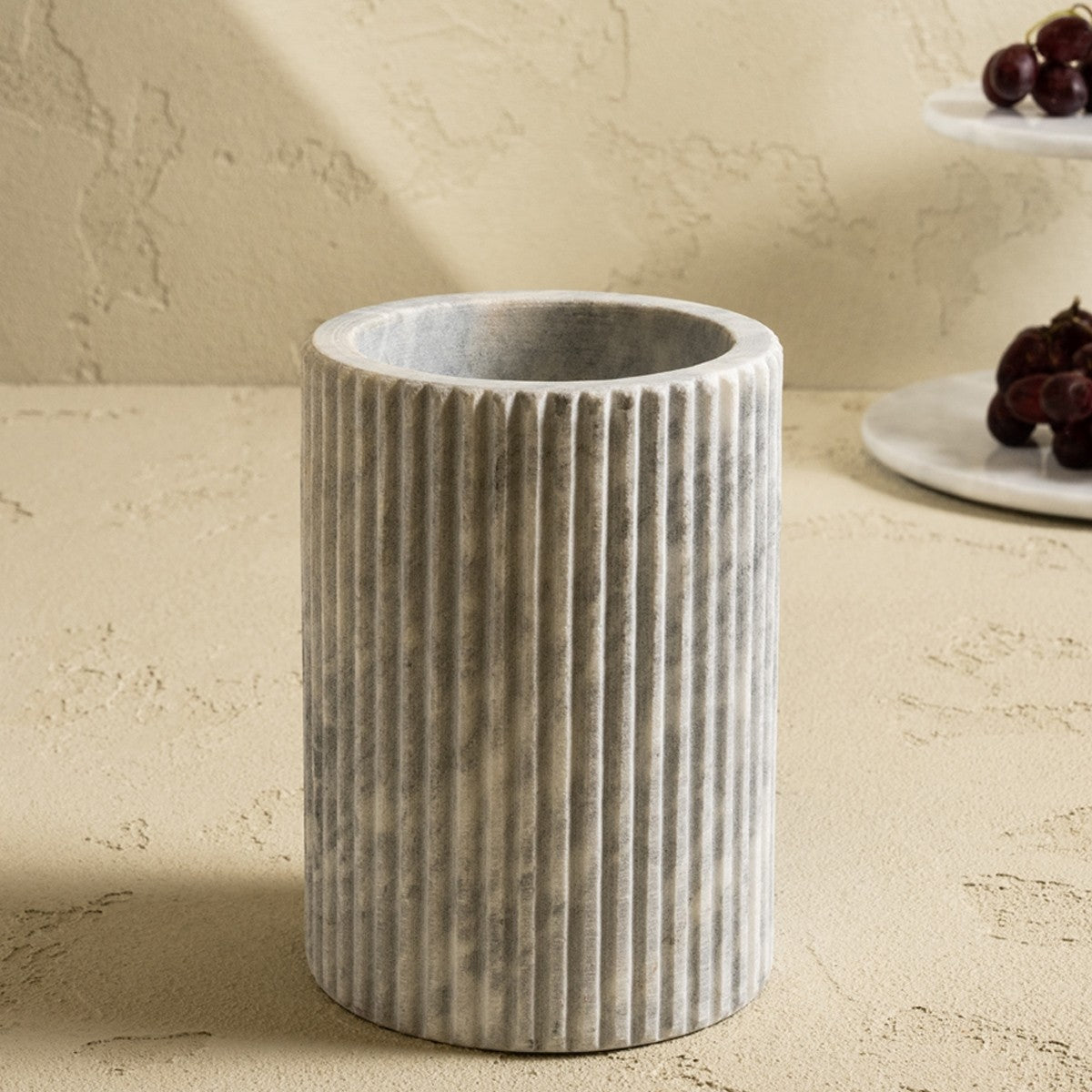 LUNA UTENSIL HOLDER WHITE D13XH17 CM