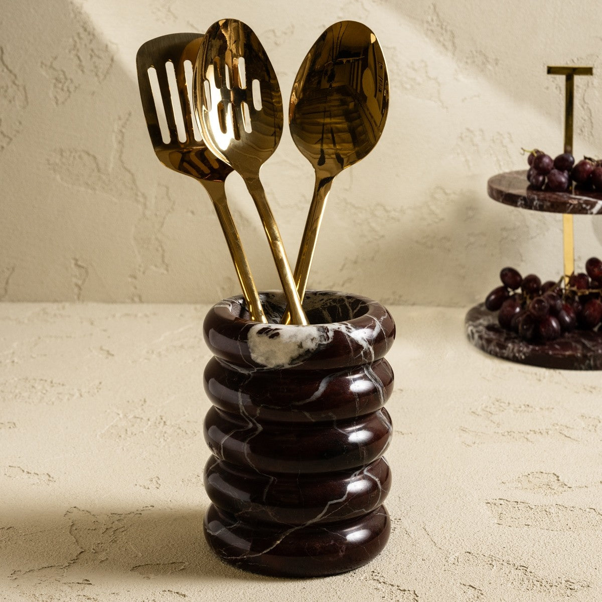 LEVANTO UTENSIL HOLDER BROWN H17 CM